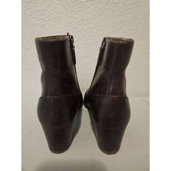 Ecco Brown Leather Side Zip Ankle Boots Booties Women 7-7.5 ( 38) - Picture 7 of 11